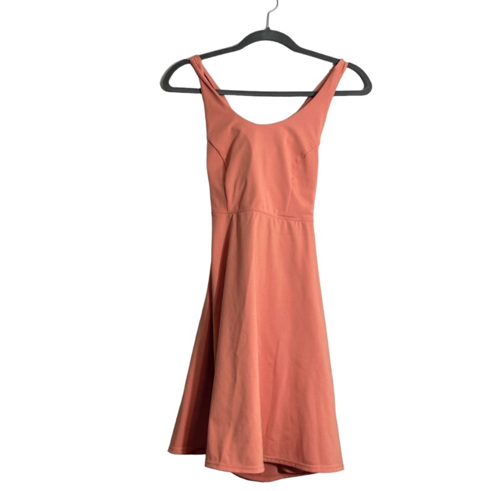 NWT Halara Peach Crisscross Backless 2 Piece Barre Dance Dress w/ Shorts, Small